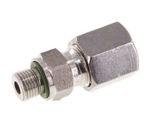 G 1/8'' mâle x 6S Bague coupante droite en acier inoxydable avec joint FKM 630 Bar DIN 2353
