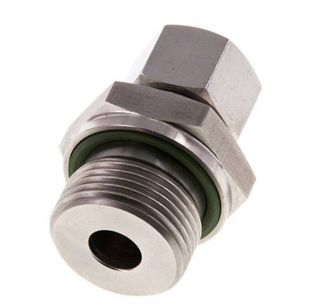 G 3/4'' mâle x 12L Bague coupante droite en acier inoxydable avec joint FKM 315 Bar DIN 2353