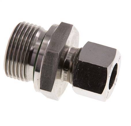 G 3/4'' mâle x 12L Bague coupante droite en acier inoxydable avec joint FKM 315 Bar DIN 2353