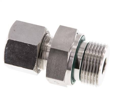 G 3/4'' mâle x 14S Bague coupante droite en acier inoxydable avec joint FKM 630 Bar DIN 2353