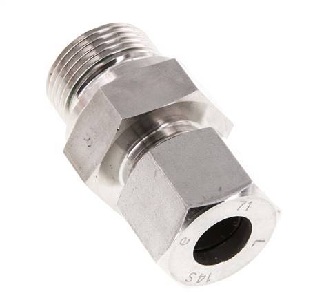 G 3/4'' mâle x 14S Bague coupante droite en acier inoxydable avec joint FKM 630 Bar DIN 2353