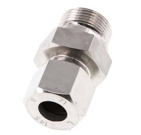 G 3/4'' mâle x 14S Bague coupante droite en acier inoxydable avec joint FKM 630 Bar DIN 2353