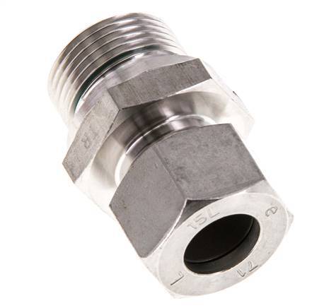 G 3/4'' mâle x 15L Bague coupante droite en acier inoxydable avec joint FKM 315 Bar DIN 2353