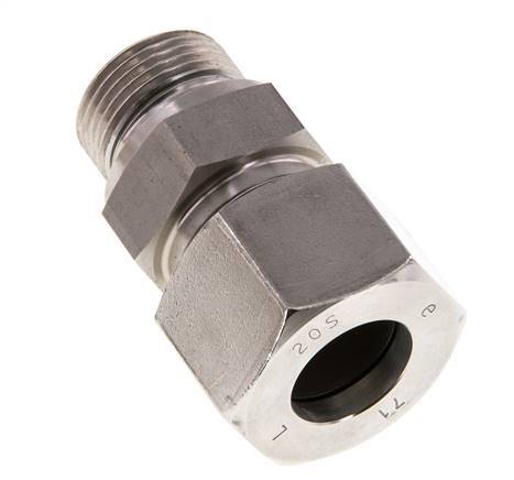 G 3/4'' mâle x 20S Bague coupante droite en acier inoxydable avec joint FKM 400 Bar DIN 2353