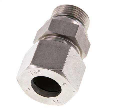 G 3/4'' mâle x 20S Bague coupante droite en acier inoxydable avec joint FKM 400 Bar DIN 2353
