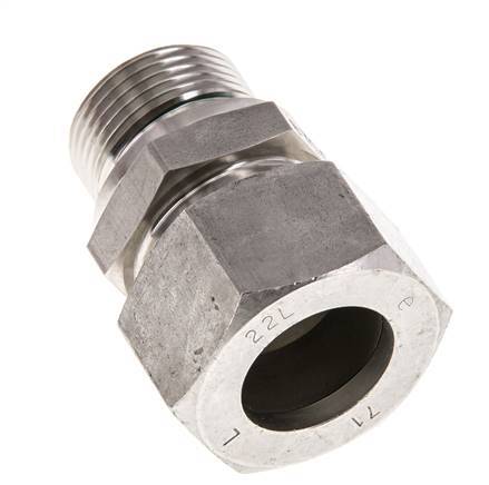 G 3/4'' Male x 22L Anneau de coupe droit en acier inoxydable avec joint FKM 160 Bar DIN 2353