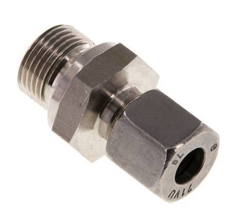 G 3/8'' mâle x 8L Bague coupante droite en acier inoxydable avec joint FKM 315 Bar DIN 2353