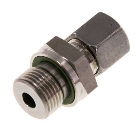 G 3/8'' mâle x 8L Bague coupante droite en acier inoxydable avec joint FKM 315 Bar DIN 2353