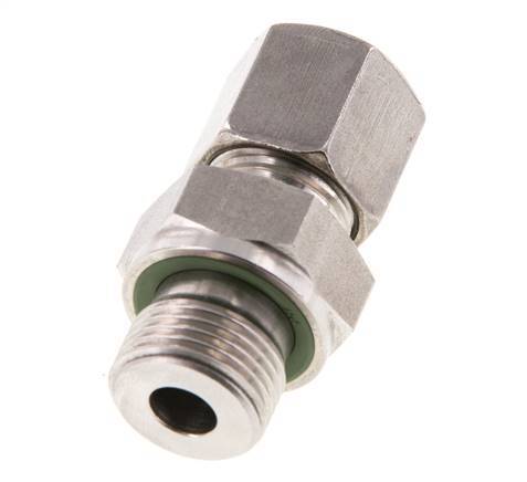 G 3/8'' mâle x 8S Anneau de coupe droit en acier inoxydable avec joint FKM 630 Bar DIN 2353