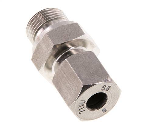 G 3/8'' mâle x 8S Anneau de coupe droit en acier inoxydable avec joint FKM 630 Bar DIN 2353