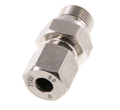 G 3/8'' mâle x 8S Anneau de coupe droit en acier inoxydable avec joint FKM 630 Bar DIN 2353