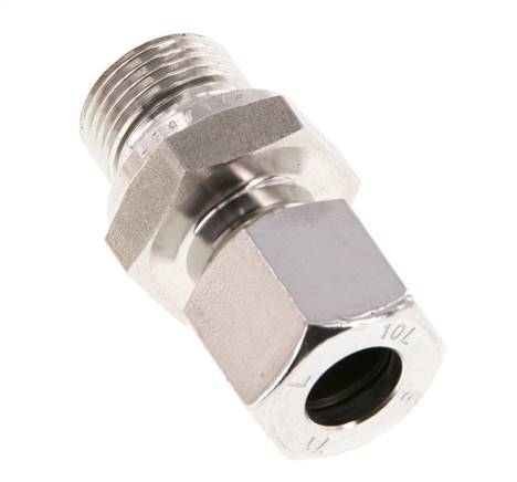 G 3/8'' mâle x 10L Bague coupante droite en acier inoxydable avec joint FKM 315 Bar DIN 2353
