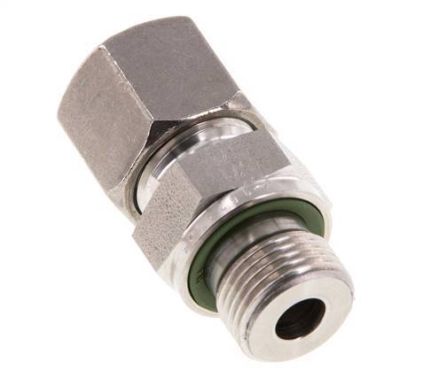 G 3/8'' mâle x 10S Bague coupante droite en acier inoxydable avec joint FKM 630 Bar DIN 2353