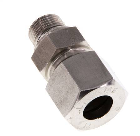 G 3/8'' mâle x 14S Anneau de coupe droit en acier inoxydable avec joint FKM 630 Bar DIN 2353