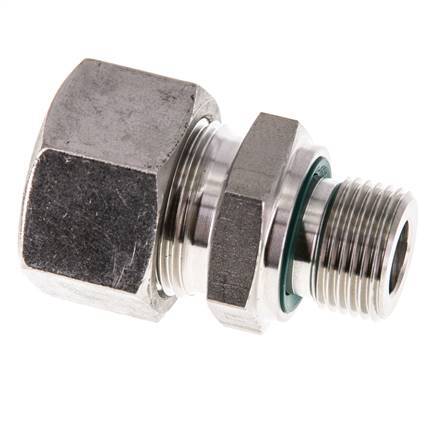 G 3/8'' mâle x 15L Bague coupante droite en acier inoxydable avec joint FKM 315 Bar DIN 2353