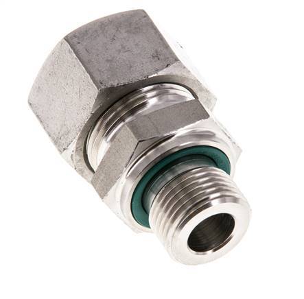 G 3/8'' mâle x 15L Bague coupante droite en acier inoxydable avec joint FKM 315 Bar DIN 2353