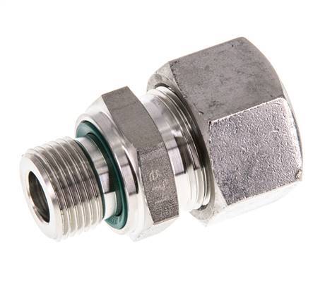 G 3/8'' mâle x 15L Bague coupante droite en acier inoxydable avec joint FKM 315 Bar DIN 2353