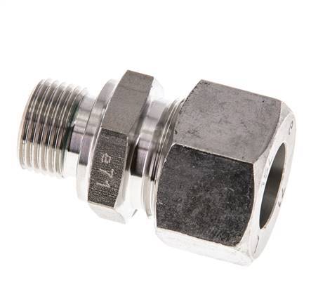 G 3/8'' mâle x 15L Bague coupante droite en acier inoxydable avec joint FKM 315 Bar DIN 2353