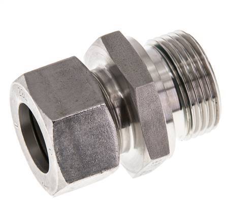 G 1'' mâle x 22L Anneau de coupe droit en acier inoxydable avec joint FKM 160 Bar DIN 2353