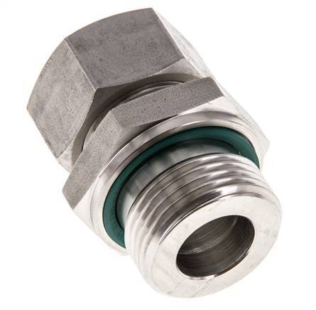 G 1'' mâle x 22L Anneau de coupe droit en acier inoxydable avec joint FKM 160 Bar DIN 2353