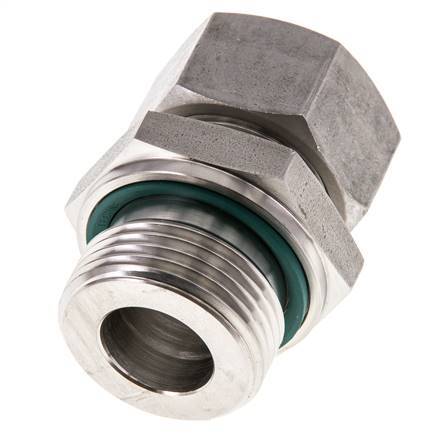 G 1'' mâle x 22L Anneau de coupe droit en acier inoxydable avec joint FKM 160 Bar DIN 2353