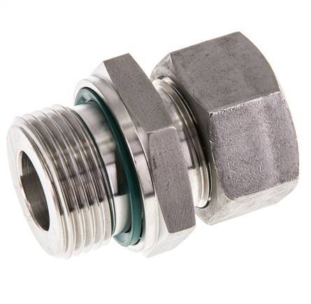 G 1'' mâle x 22L Anneau de coupe droit en acier inoxydable avec joint FKM 160 Bar DIN 2353