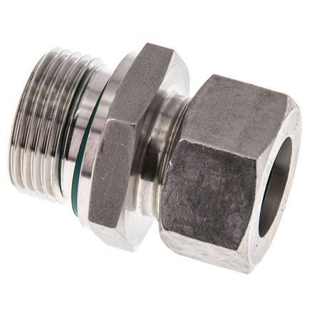 G 1'' mâle x 22L Anneau de coupe droit en acier inoxydable avec joint FKM 160 Bar DIN 2353