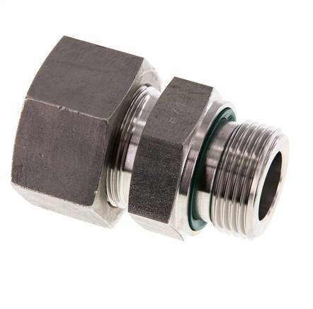 G 1'' Male x 25S Anneau de coupe droit en acier inoxydable avec joint FKM 400 Bar DIN 2353