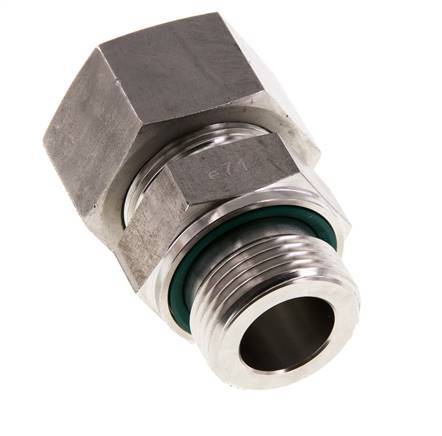 G 1'' Male x 25S Anneau de coupe droit en acier inoxydable avec joint FKM 400 Bar DIN 2353