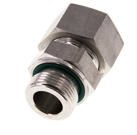 G 1'' Male x 25S Anneau de coupe droit en acier inoxydable avec joint FKM 400 Bar DIN 2353