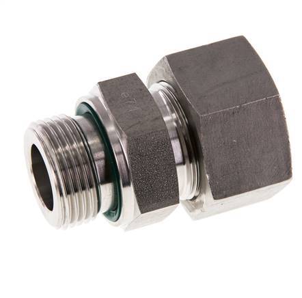 G 1'' Male x 25S Anneau de coupe droit en acier inoxydable avec joint FKM 400 Bar DIN 2353