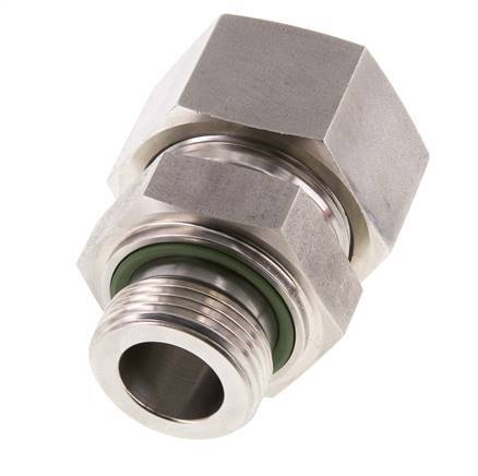G 1'' Male x 30S Anneau de coupe droit en acier inoxydable avec joint FKM 400 Bar DIN 2353