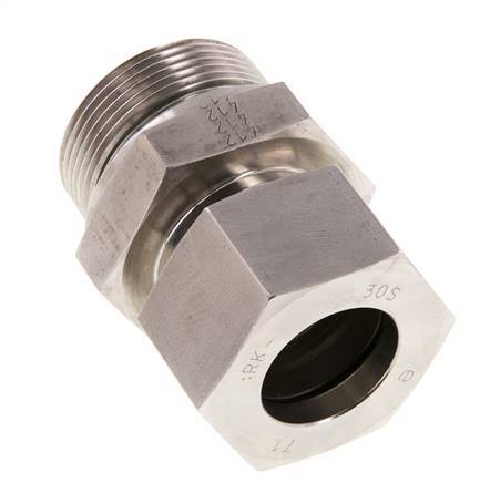 G 1 1/2'' mâle x 30S Bague coupante droite en acier inoxydable avec joint FKM 400 Bar DIN 2353