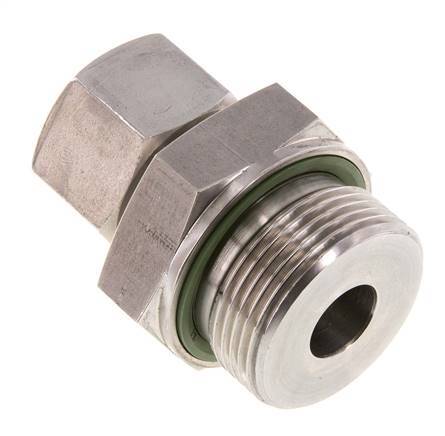 G 1 1/4'' mâle x 20S Bague coupante droite en acier inoxydable avec joint FKM 400 Bar DIN 2353