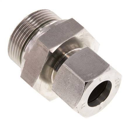 G 1 1/4'' mâle x 20S Bague coupante droite en acier inoxydable avec joint FKM 400 Bar DIN 2353