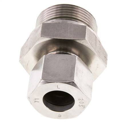 G 1 1/4'' mâle x 20S Bague coupante droite en acier inoxydable avec joint FKM 400 Bar DIN 2353