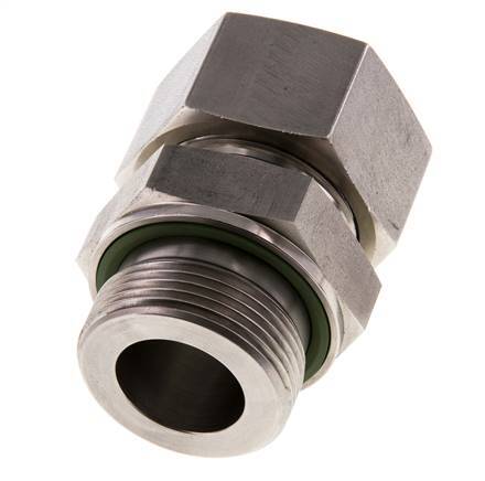 G 1 1/4'' mâle x 30S Bague coupante droite en acier inoxydable avec joint FKM 400 Bar DIN 2353
