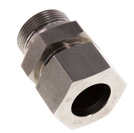 G 1 1/4'' mâle x 30S Bague coupante droite en acier inoxydable avec joint FKM 400 Bar DIN 2353