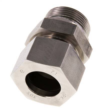 G 1 1/4'' mâle x 30S Bague coupante droite en acier inoxydable avec joint FKM 400 Bar DIN 2353