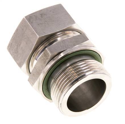 G 1 1/4'' mâle x 35L Bague coupante droite en acier inoxydable avec joint FKM 160 Bar DIN 2353