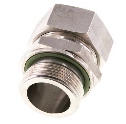 G 1 1/4'' mâle x 35L Bague coupante droite en acier inoxydable avec joint FKM 160 Bar DIN 2353