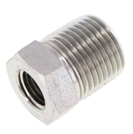 Anneau réducteur en acier zingué 1/2'' NPT x 1/4'' NPT M/F 210 Bar - Hydraulique