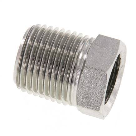 1/2'' NPT x 3/8'' NPT M/F Zinc plated Steel Reducing Ring 210 Bar - Hydraulic