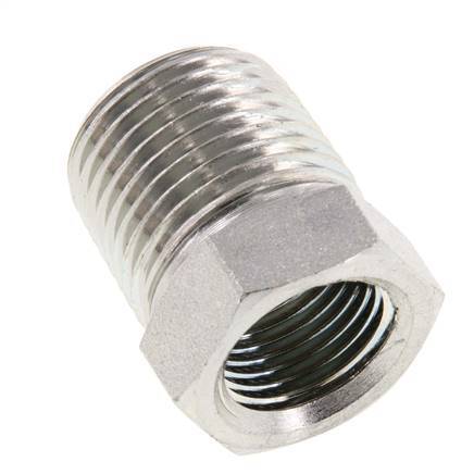 1/2'' NPT x 3/8'' NPT M/F Zinc plated Steel Reducing Ring 210 Bar - Hydraulic
