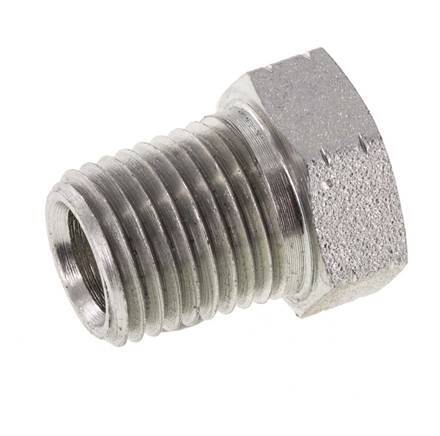 Anneau réducteur en acier zingué 1/4'' NPT x 1/8'' NPT M/F 275 Bar - Hydraulique [2 Pièces]
