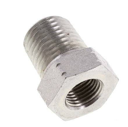 Anneau réducteur en acier zingué 1/4'' NPT x 1/8'' NPT M/F 275 Bar - Hydraulique [2 Pièces]