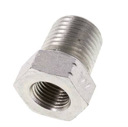 Anneau réducteur en acier zingué 1/4'' NPT x 1/8'' NPT M/F 275 Bar - Hydraulique [2 Pièces]