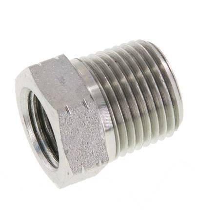 Bague réductrice en acier zingué 3/8'' NPT x 1/4'' NPT M/F 210 Bar - Hydraulique [2 Pièces]