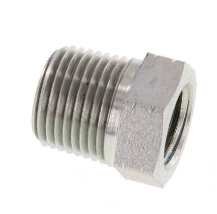 Bague réductrice en acier zingué 3/8'' NPT x 1/4'' NPT M/F 210 Bar - Hydraulique [2 Pièces]