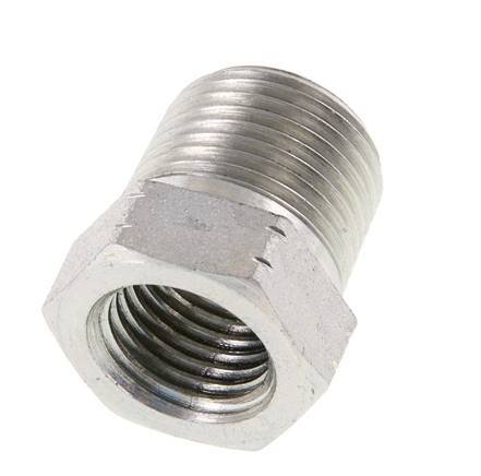 Bague réductrice en acier zingué 3/8'' NPT x 1/4'' NPT M/F 210 Bar - Hydraulique [2 Pièces]